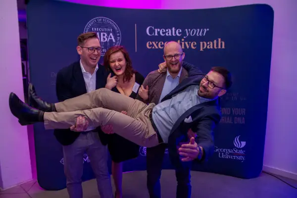online-university-24 MBA Poznan Atlanta Association members having fun posing for a photo