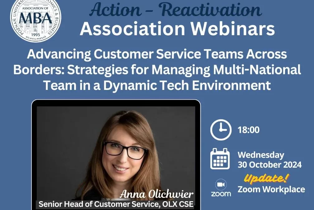 Webinar with Anna Olichwier on “Advancing Customer Service Teams Across Borders”
